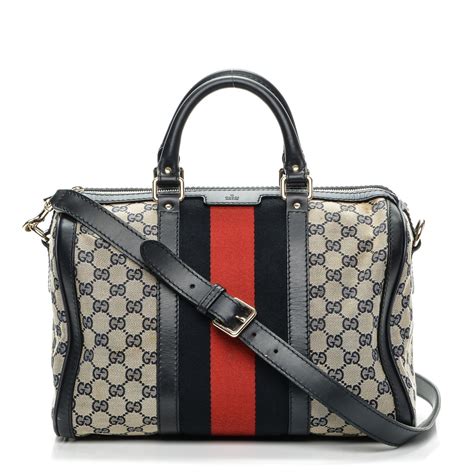 gucci vintage web medium boston bag navy|gucci ophidia boston bag.